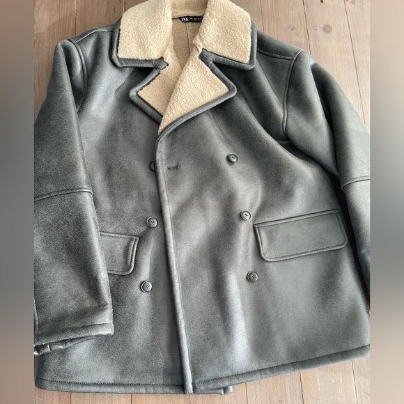 Zara faux shearling double faced coat NWT - Picture 4 of 8